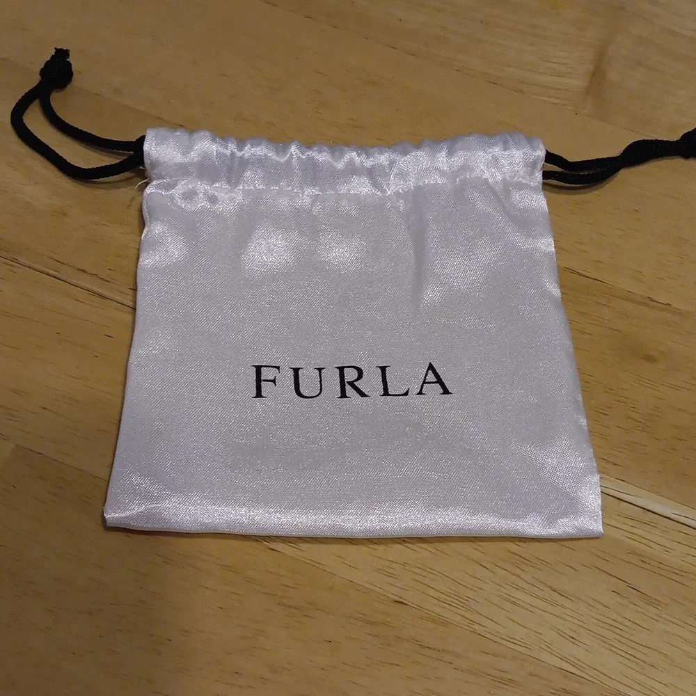 Furla Gray Croc-Embossed Coin Pouch With Dust Bag EUC - Picture 3 of 7